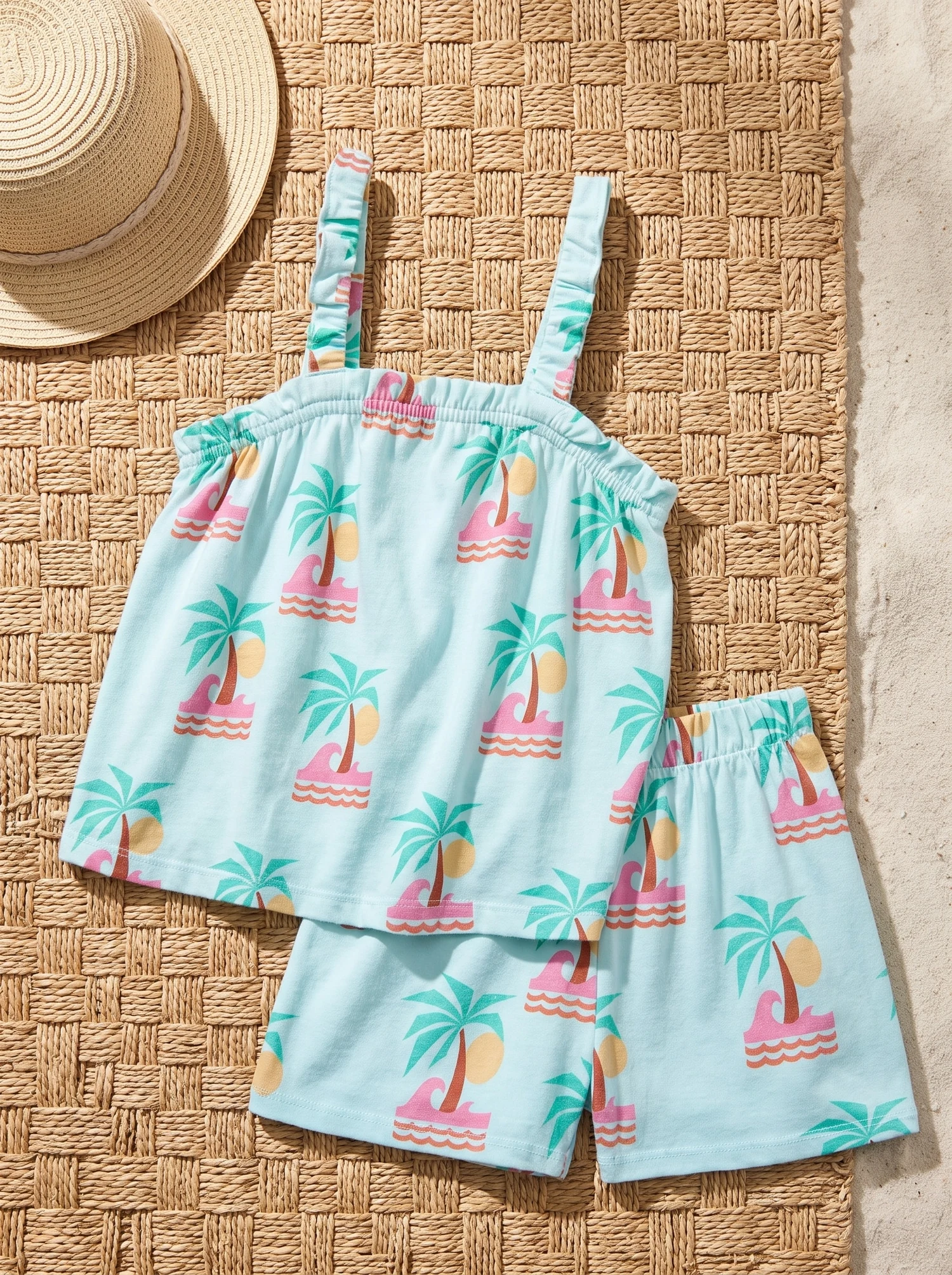 Conjunto aguamarina de palmeras