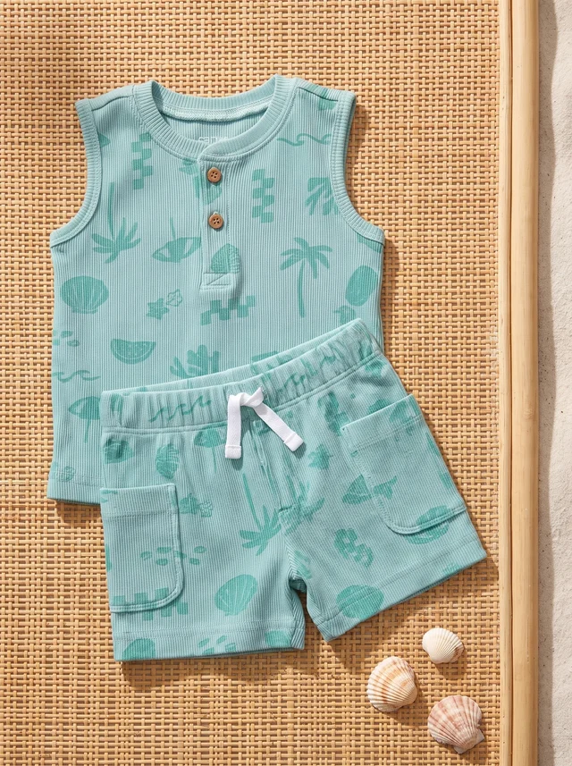 Conjunto verde de playa