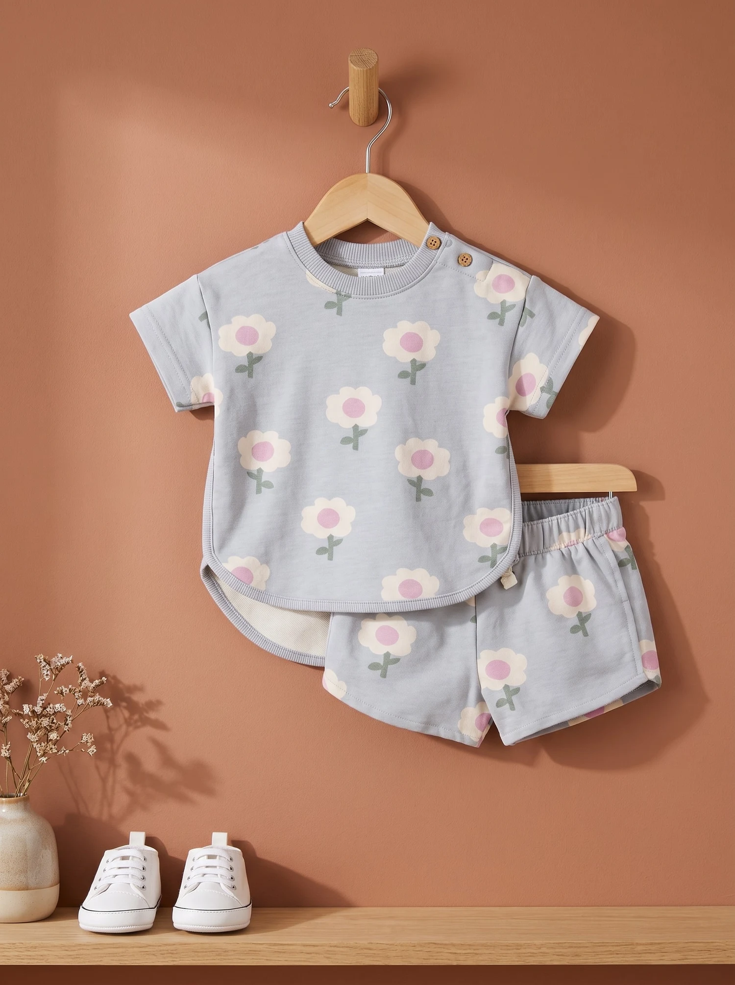Conjunto gris salvia de flores