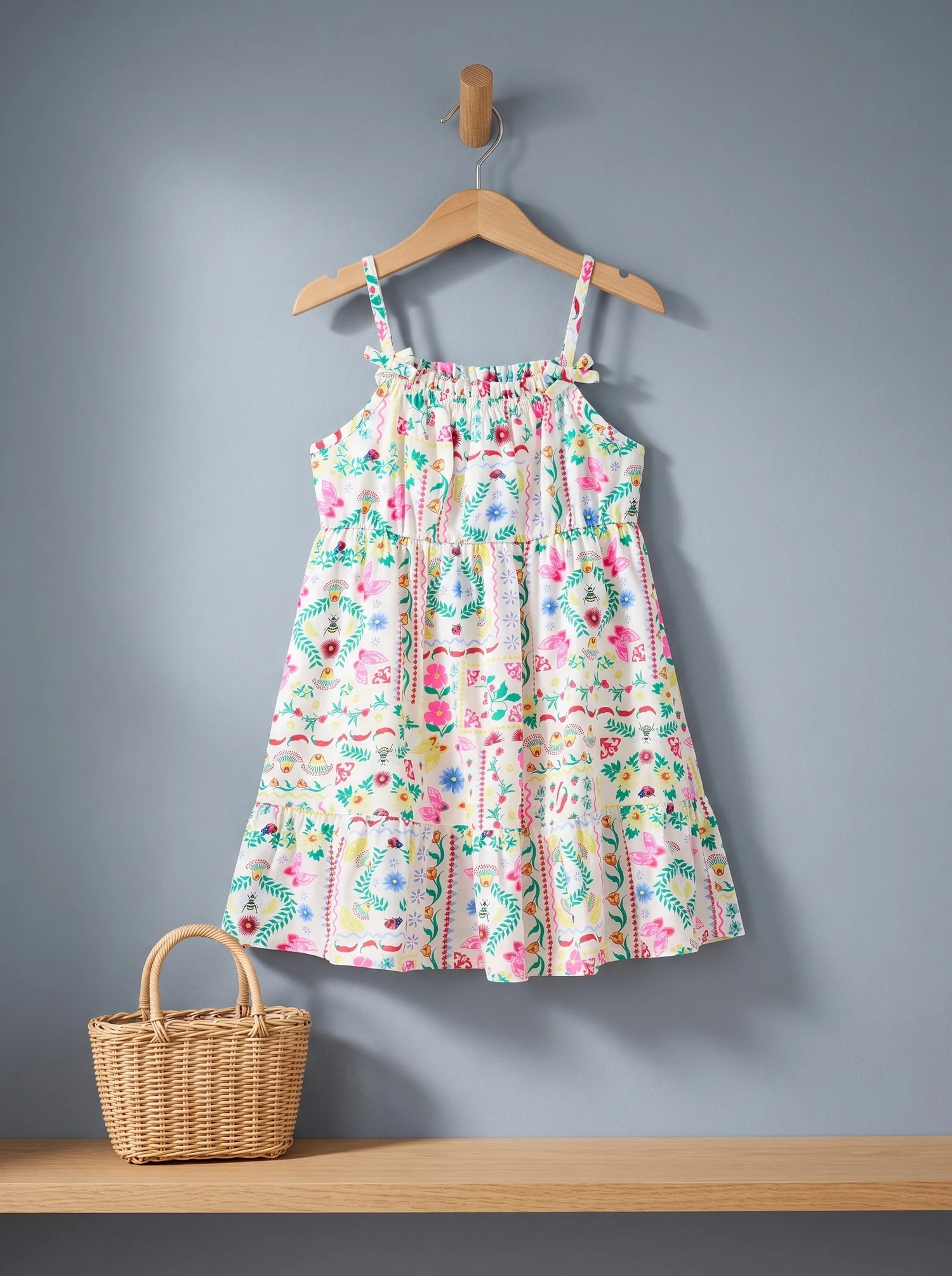 Vestido blanco estampado